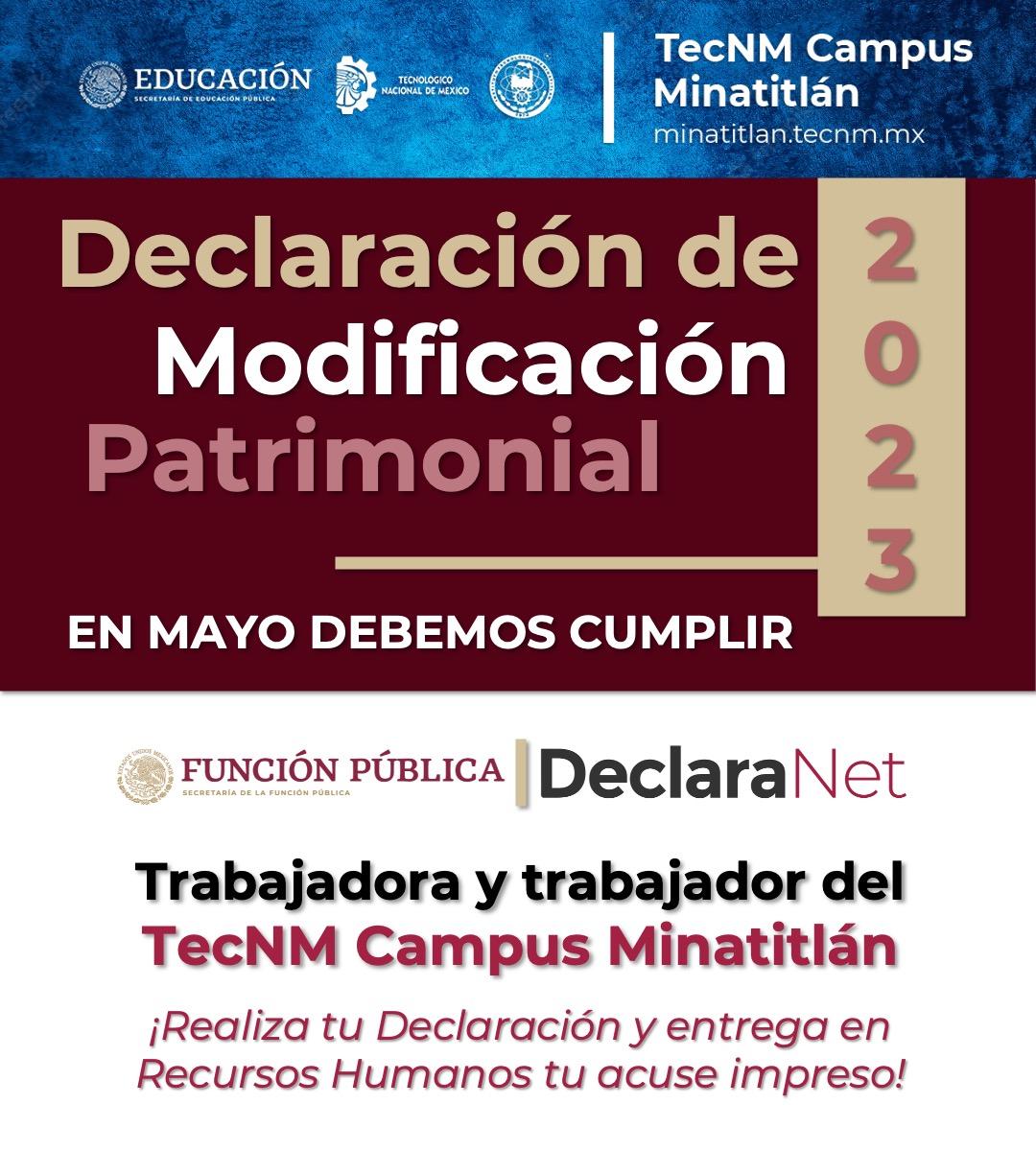¡REALIZA TU DECLARACIÓN DE MODIFICACIÓN PATRIMONIAL 2023!