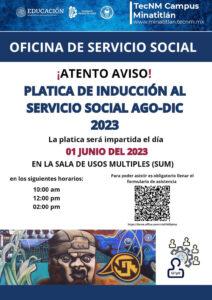 PLÁTICA DE INDUCCIÓN SERVICIO SOCIAL (PERIODO AGOSTO – DICIEMBRE 2023)