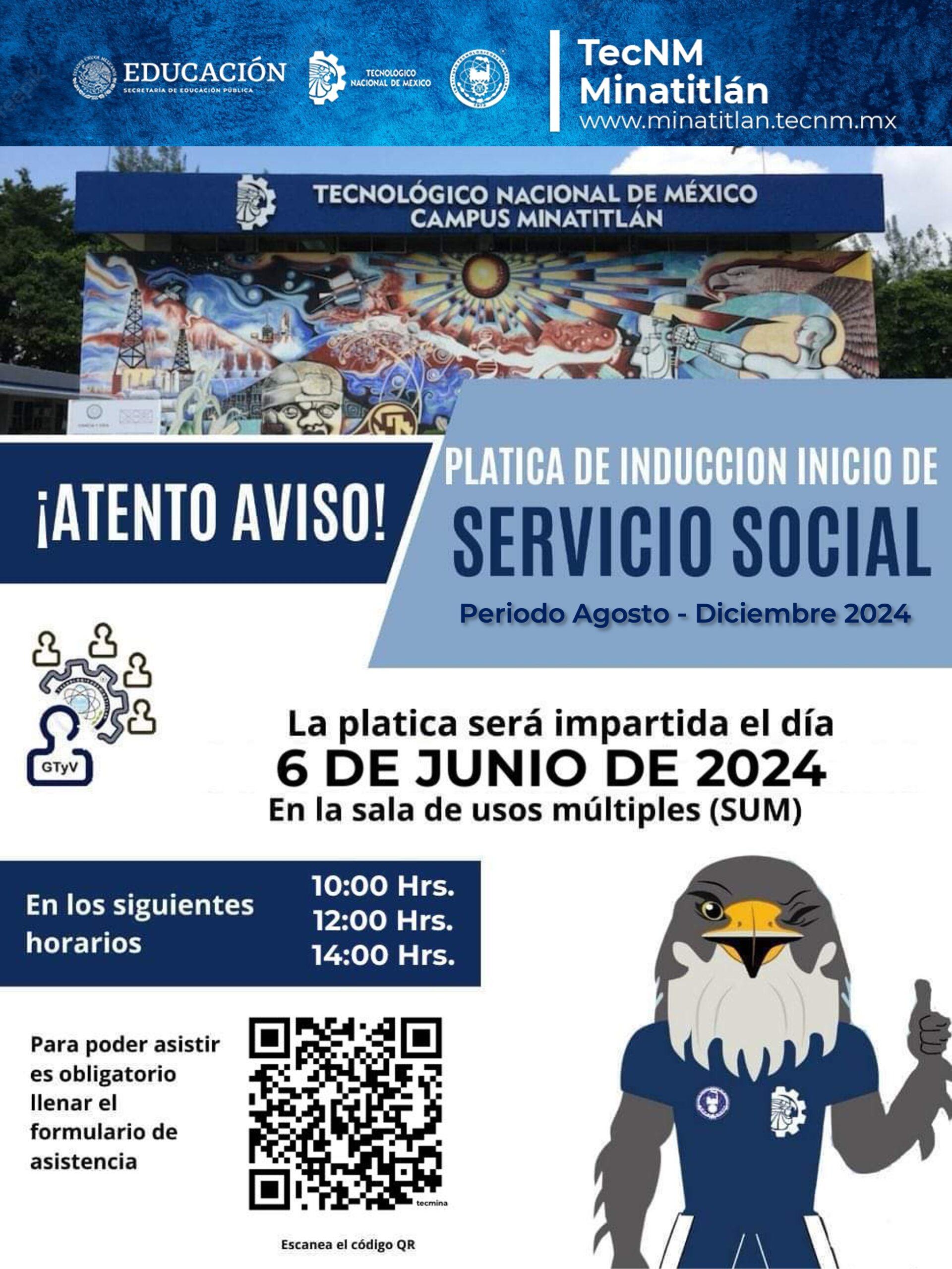 PLÁTICA DE INDUCCIÓN DE SERVICIO SOCIAL (PERIODO AGOSTO – DICIEMBRE 2024)