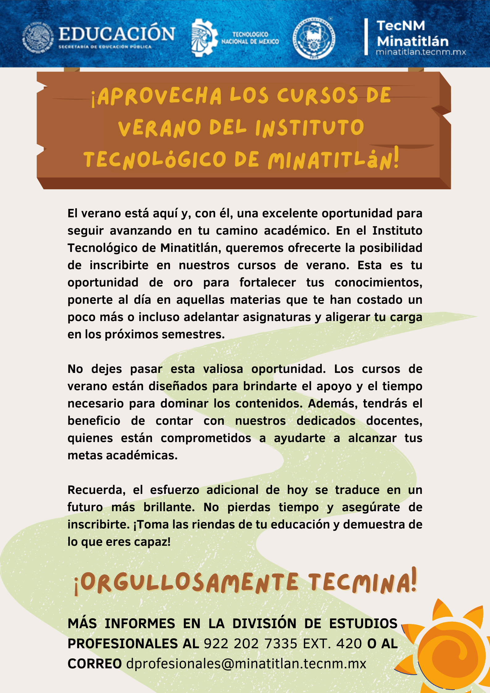¡APROVECHA LOS CURSOS DE VERANO DEL INSTITUTO TECNOLÓGICO DE MINATITLÁN!