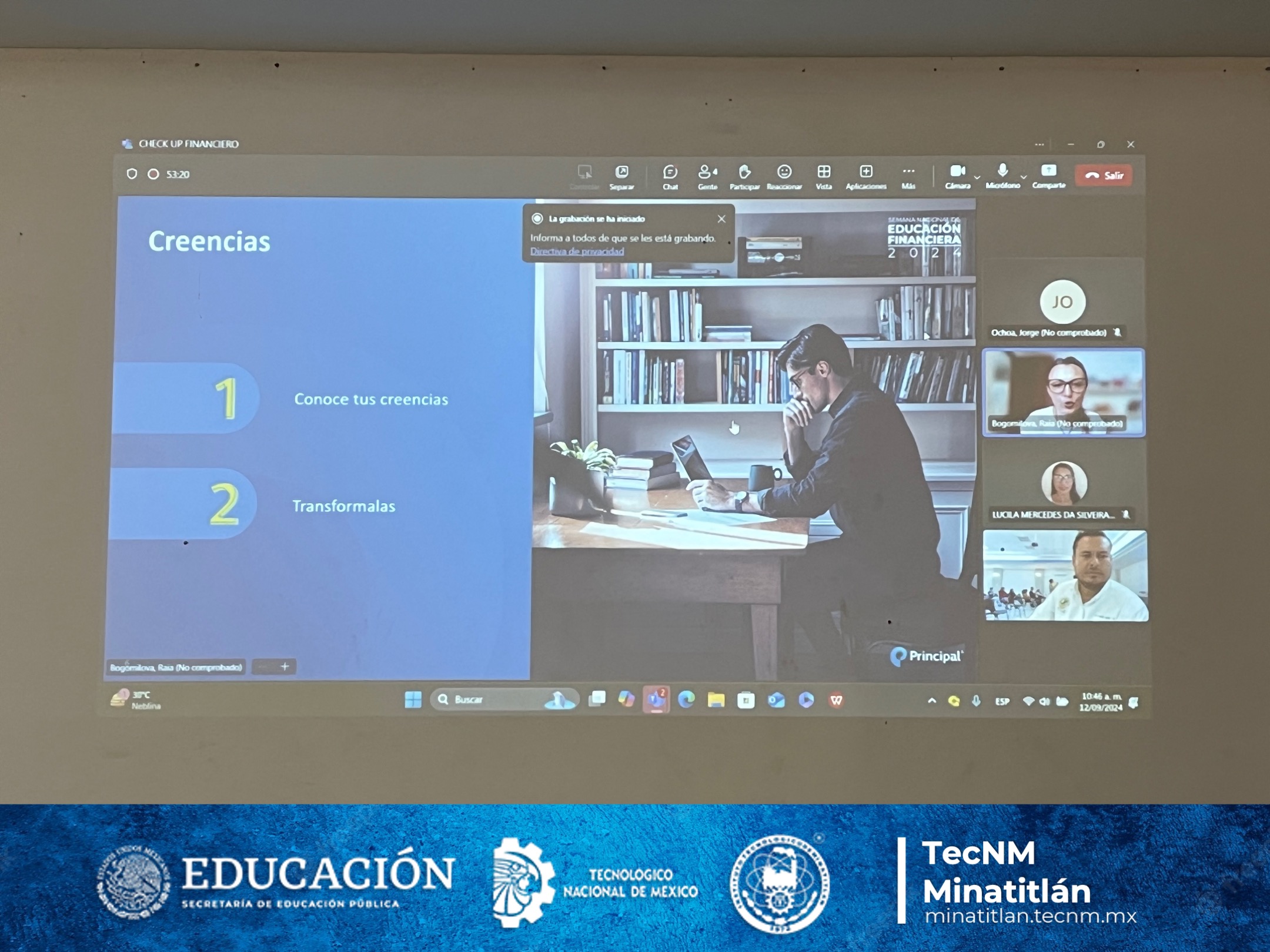 ESTUDIANTES DEL TECNOLÓGICO DE MINATITLÁN PARTICIPAN EN LA VIDEOCONFERENCIA “CHECK UP FINANCIERO” DURANTE LA SEMANA NACIONAL DE EDUCACIÓN FINANCIERA 2024