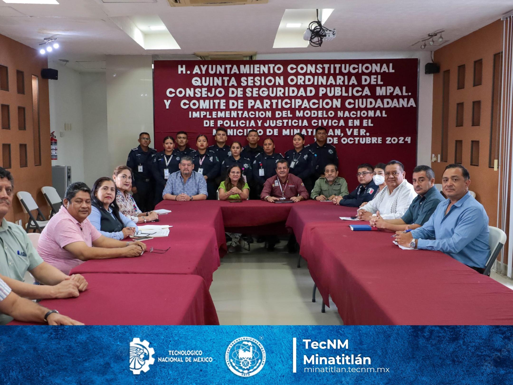 DIRECTOR DEL TECNOLÓGICO DE MINATITLÁN PARTICIPA EN LA QUINTA SESIÓN ORDINARIA DEL CONSEJO DE SEGURIDAD PÚBLICA MUNICIPAL Y COMITÉ DE PARTICIPACIÓN CIUDADANA DEL MUNICIPIO DE MINATITLÁN