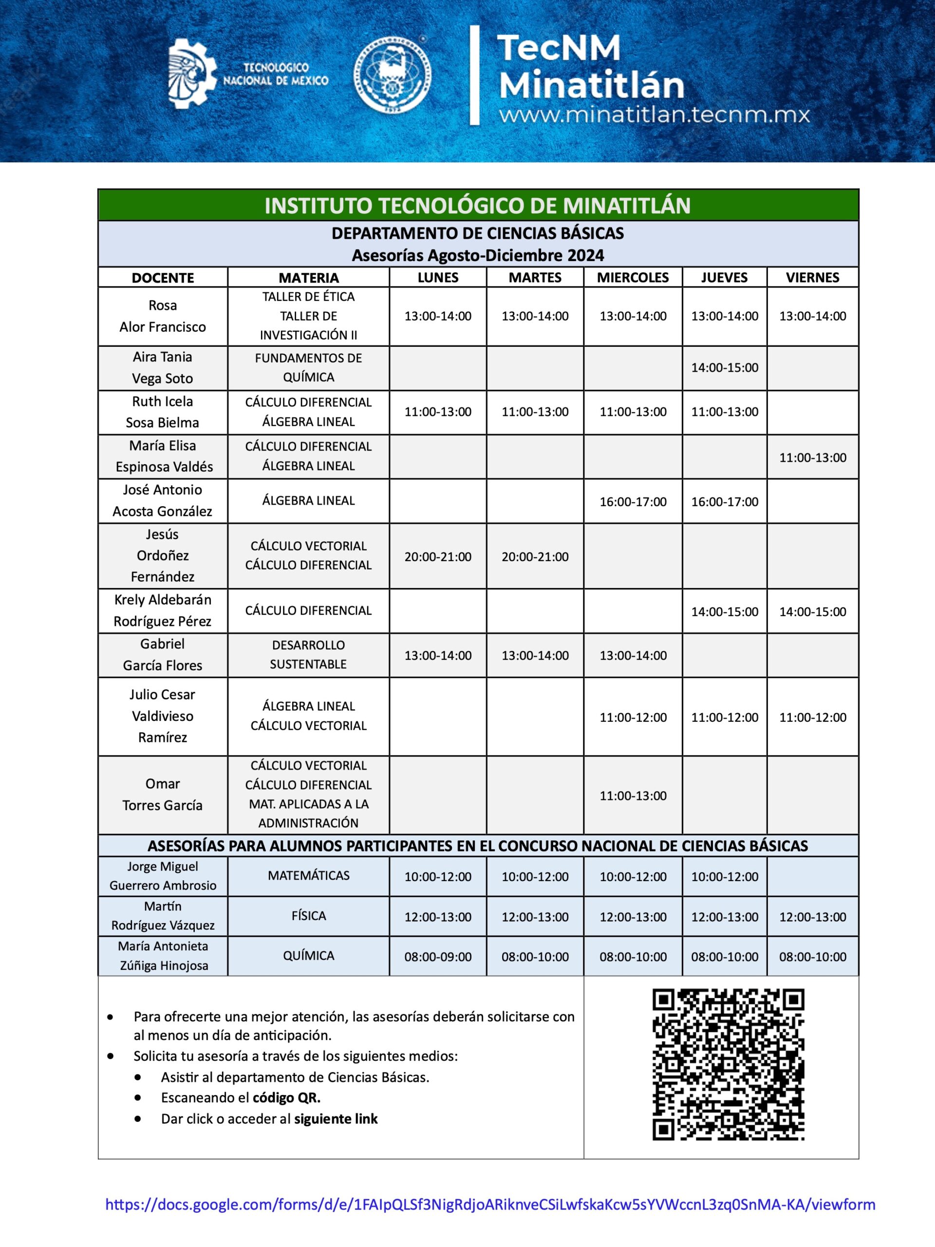 ASESORÍA ACADÉMICA: CIENCIAS BÁSICAS