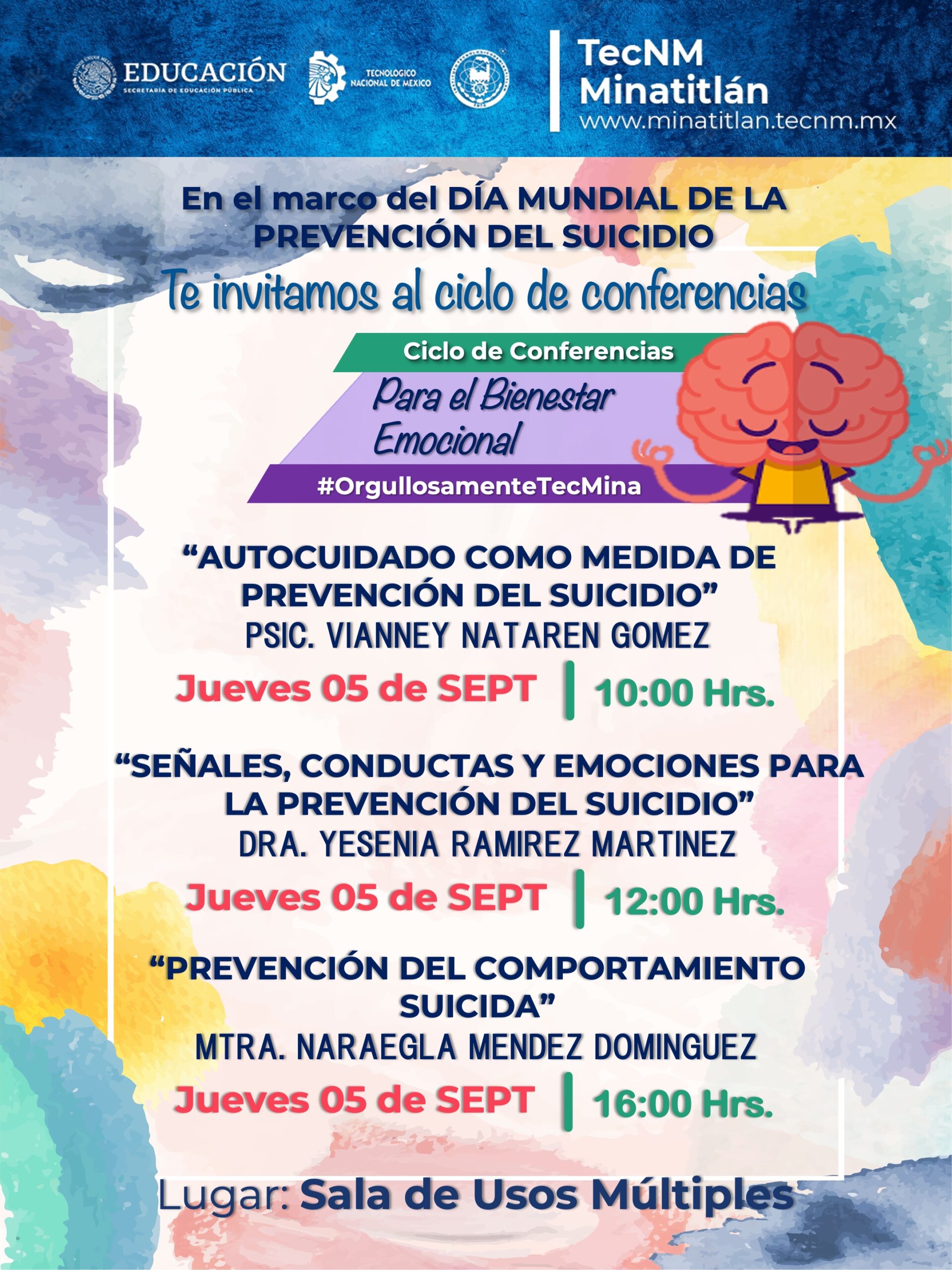 INVITACIÓN AL CICLO DE CONFERENCIAS PARA EL BIENESTAR EMOCIONAL