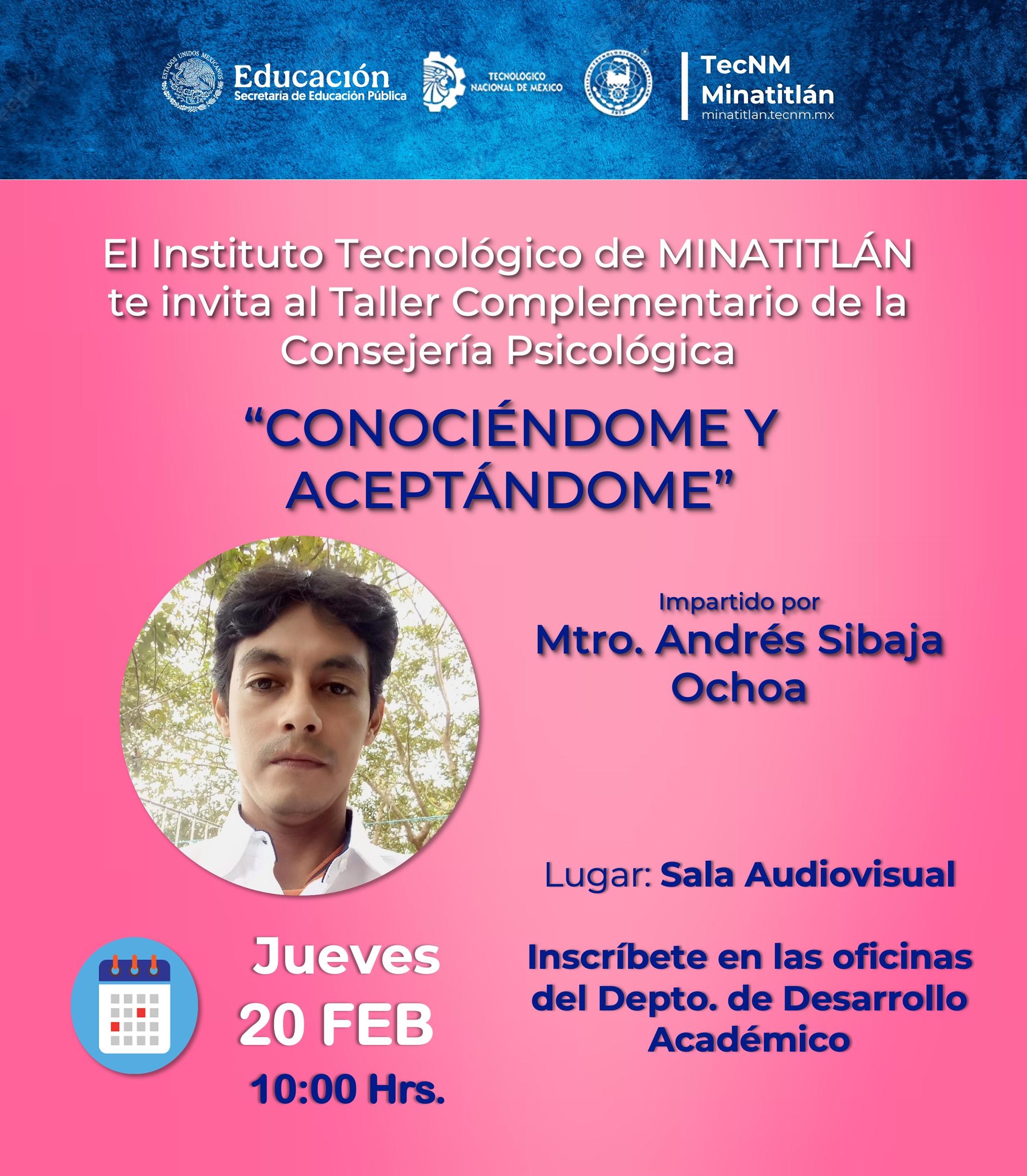 ASISTE AL CURSO-TALLER “AUTOESTIMA: CONOCIÉNDOME Y ACEPTÁNDOME”