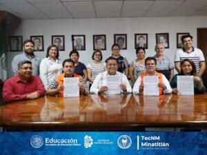 FIRMA DE TRANSFORMADOR CONVENIO DE COLABORACIÓN ENTRE EL INSTITUTO TECNOLÓGICO DE MINATITLÁN Y TUAM PARA EL MONITOREO DEL MANGLAR EN LA LAGUNA DE PAJARITOS