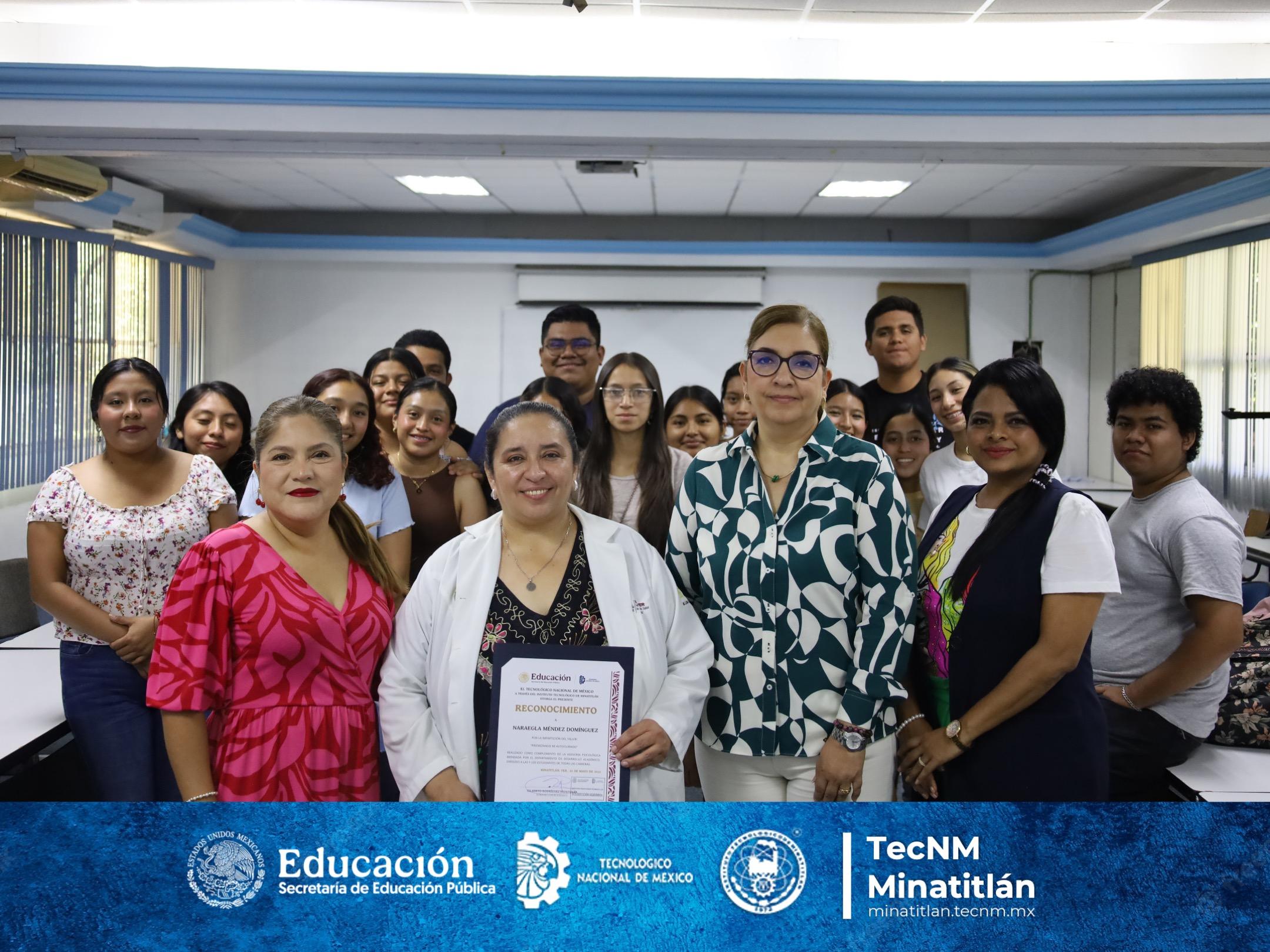 SE IMPARTE EN EL TECNOLÓGICO DE MINATITLÁN CURSO-TALLER “PRIORIZANDO MI AUTOCUIDADO” PARA EL DESARROLLO PERSONAL DE LOS ESTUDIANTES