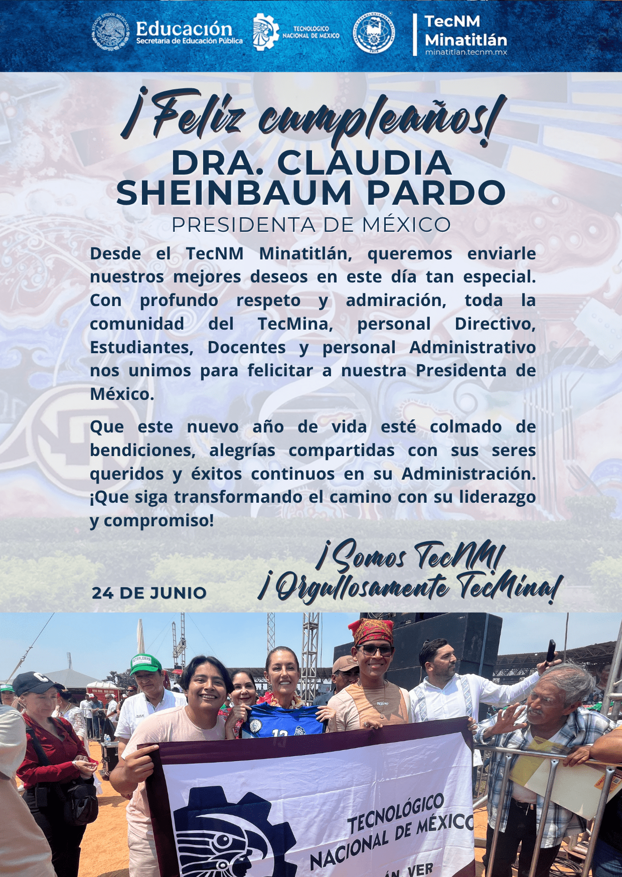 ¡FELIZ CUMPLEAÑOS, DRA. CLAUDIA SHEIMBAUM PARDO, PRESIDENTA DE MÉXICO!