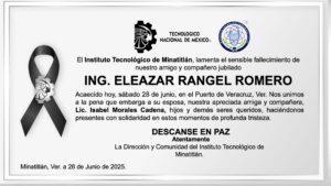 ESQUELA: ING. ELEAZAR RANGEL ROMERO