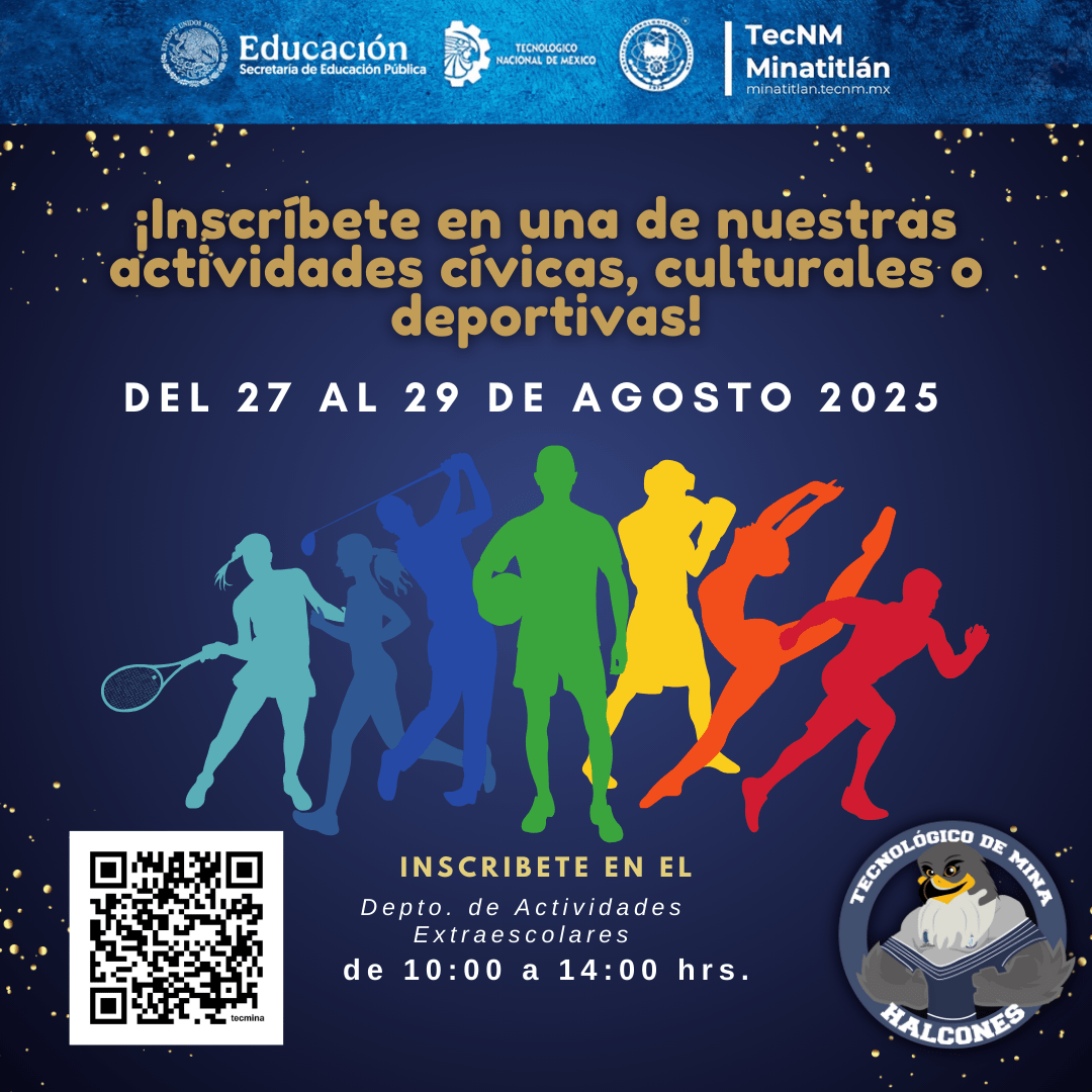 ¡INICIAMOS INSCRIPCIONES A LAS ACTIVIDADES CÍVICAS, DEPORTIVAS Y CULTURALES DEL SEMESTRE!