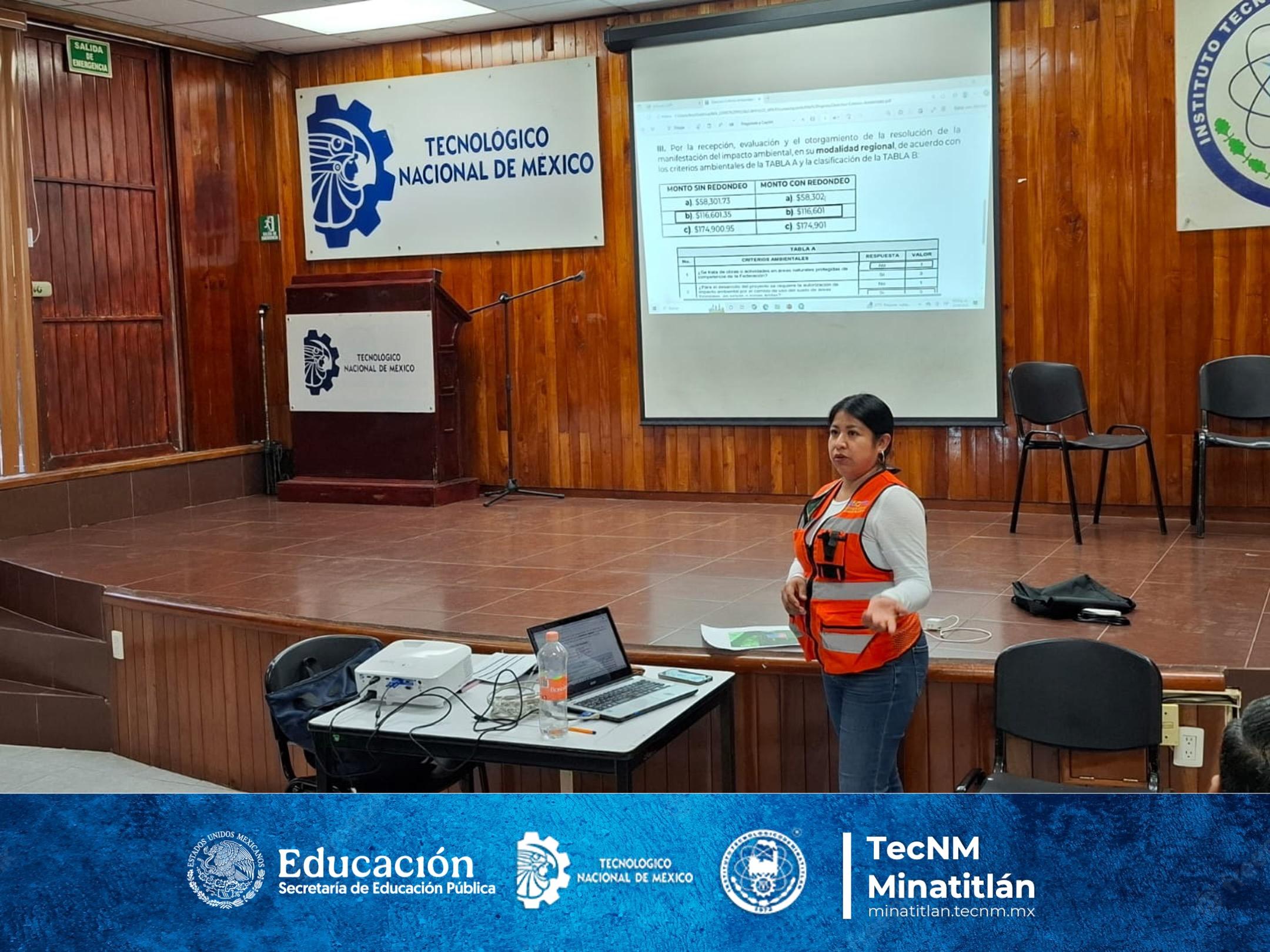 EL TECNOLÓGICO DE MINATITLÁN REALIZAMOS CURSO ESPECIALIZADO EN INTEGRACIÓN DE ESTUDIOS AMBIENTALES