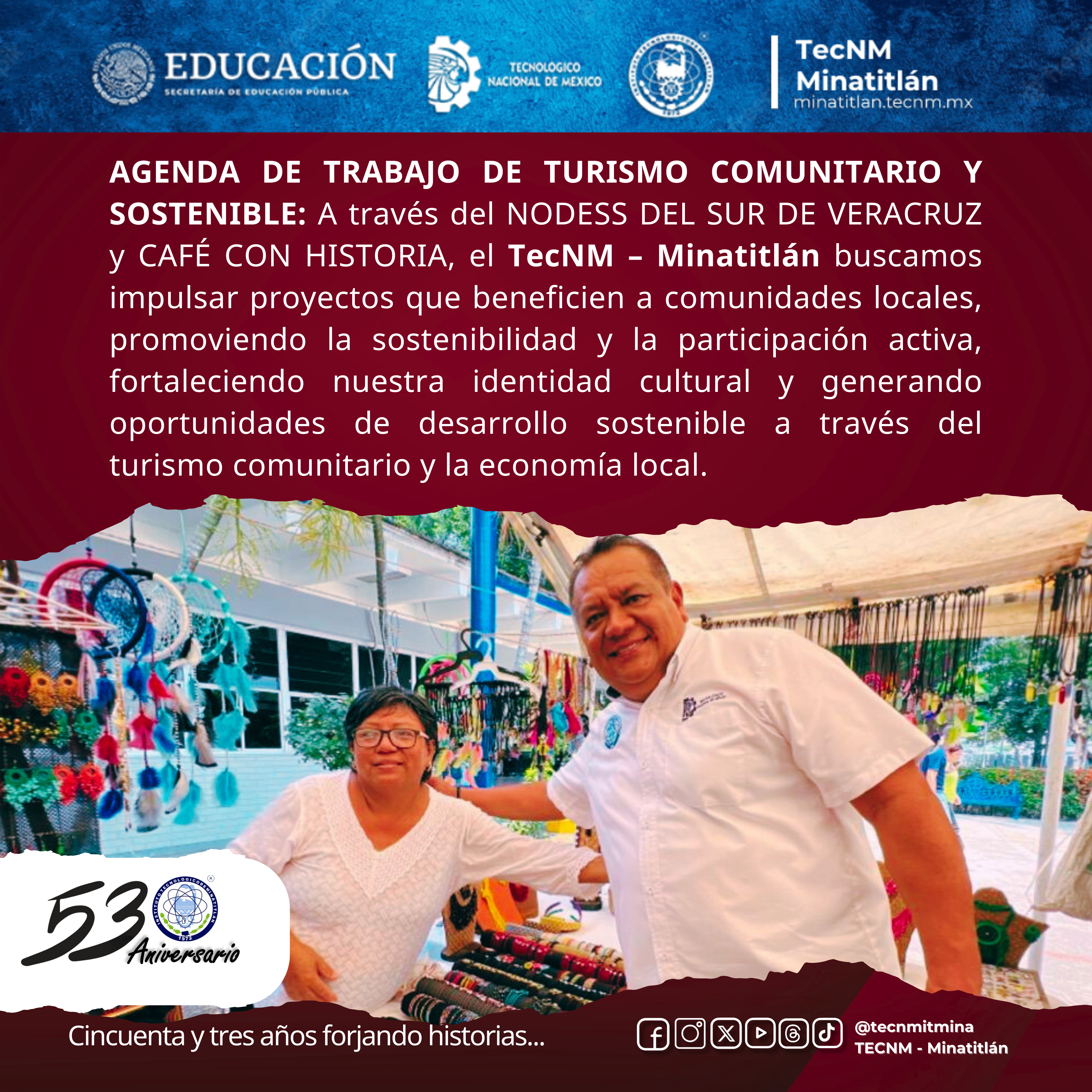 53 AÑOS FORJANDO HISTORIA: AGENDA DE TRABAJO DE TURISMO COMUNITARIO Y SOSTENIBLE