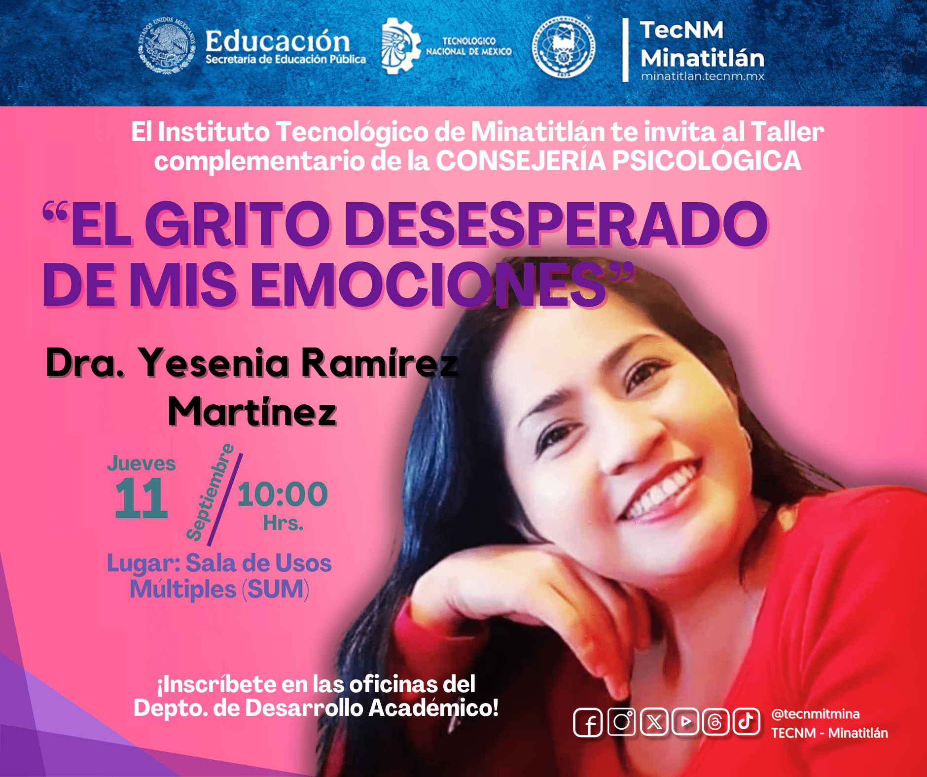 CONFERENCIAS COMPLEMENTARIAS DE LA CONSEJERÍA PSICOLÓGICA