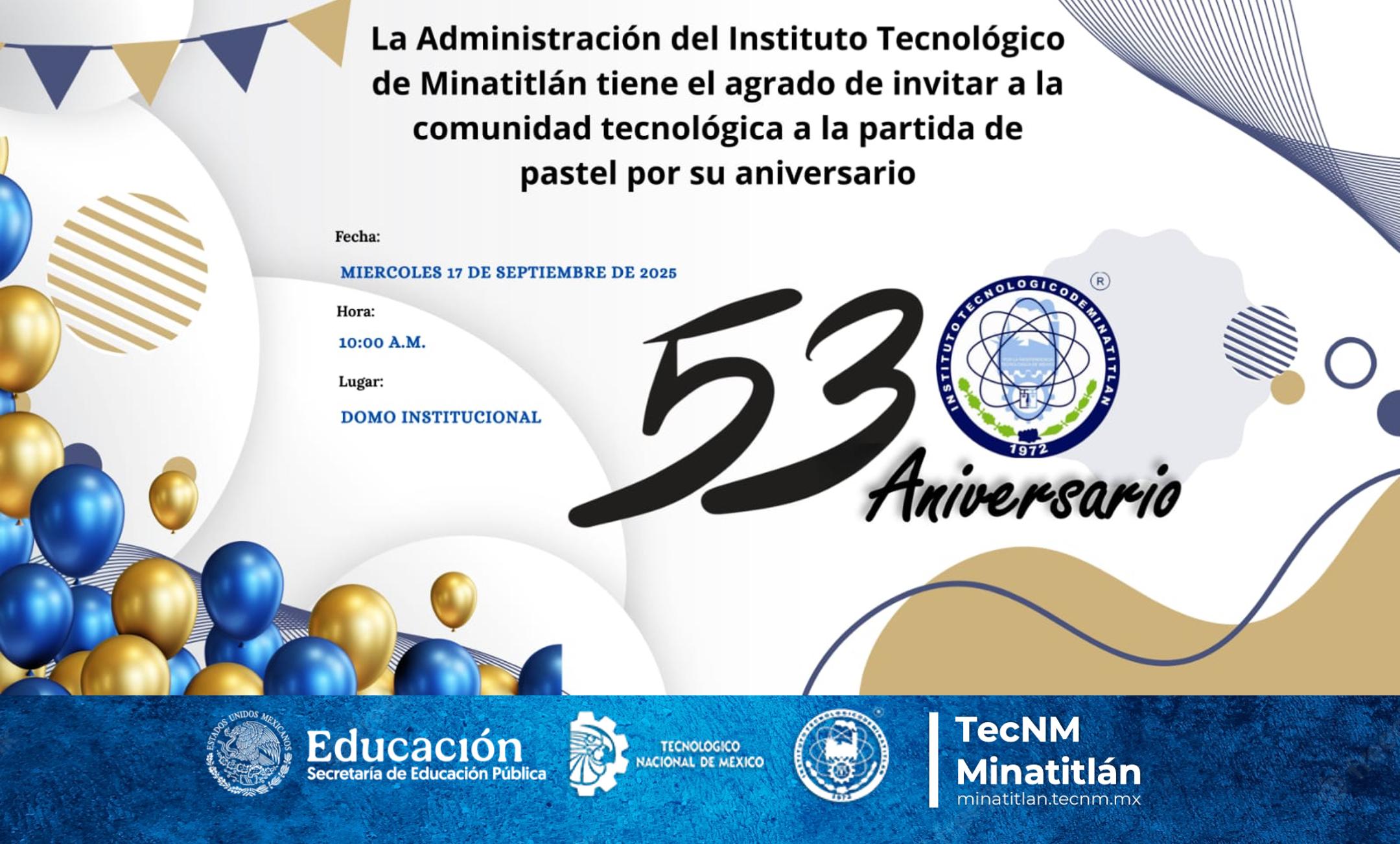 INVITACIÓN CELEBRACIÓN 53 ANIVERSARIO