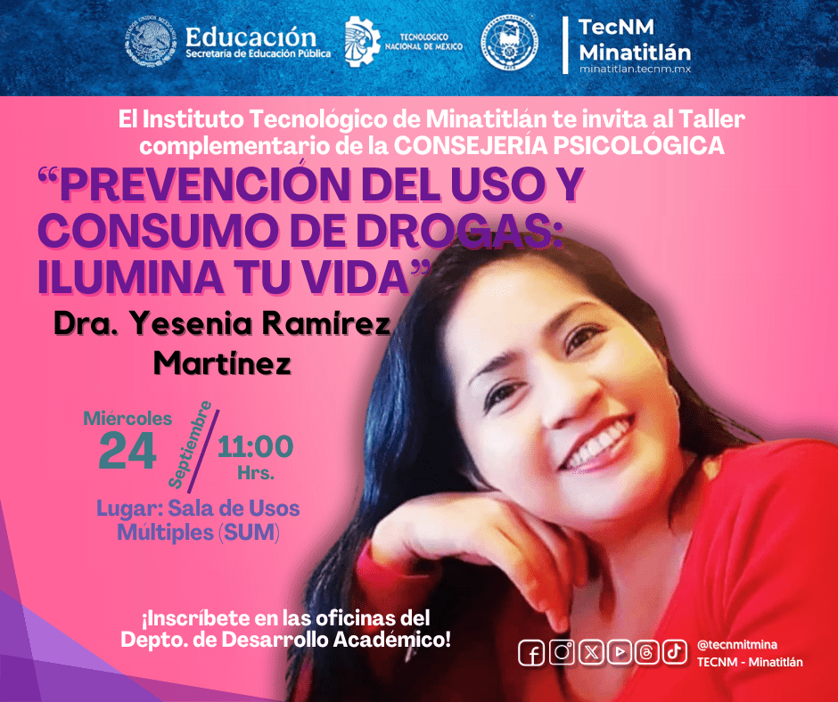 ASISTE A LA CONFERENCIA “PREVENCIÓN DEL USO Y CONSUMO DE DROGAS: ILUMINA TU VIDA”
