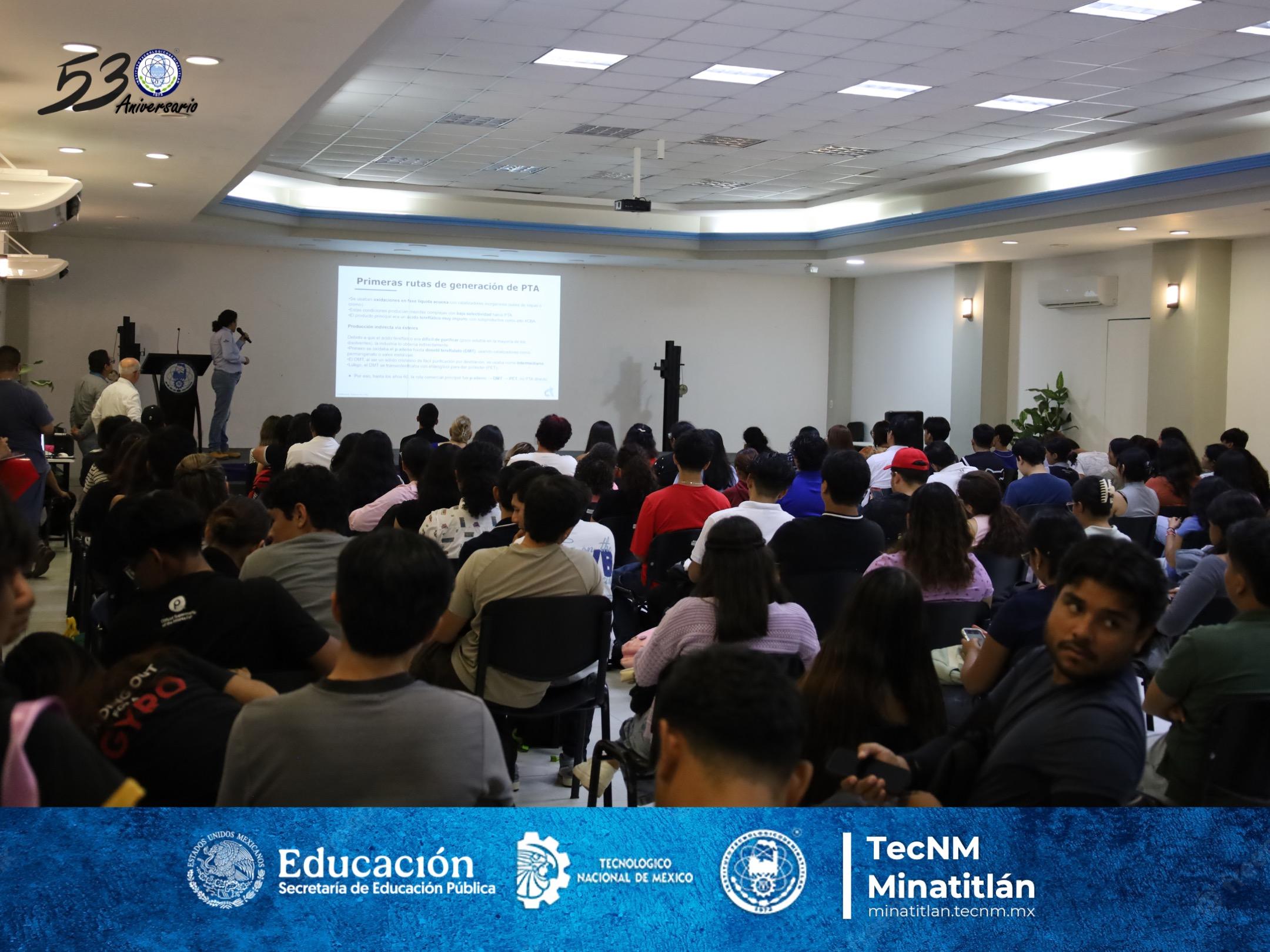 TECNOLÓGICO DE MINATITLÁN REALIZAMOS CONFERENCIA SOBRE EL PROCESO DE PRODUCCIÓN DE ÁCIDO TEREFTÁLICO