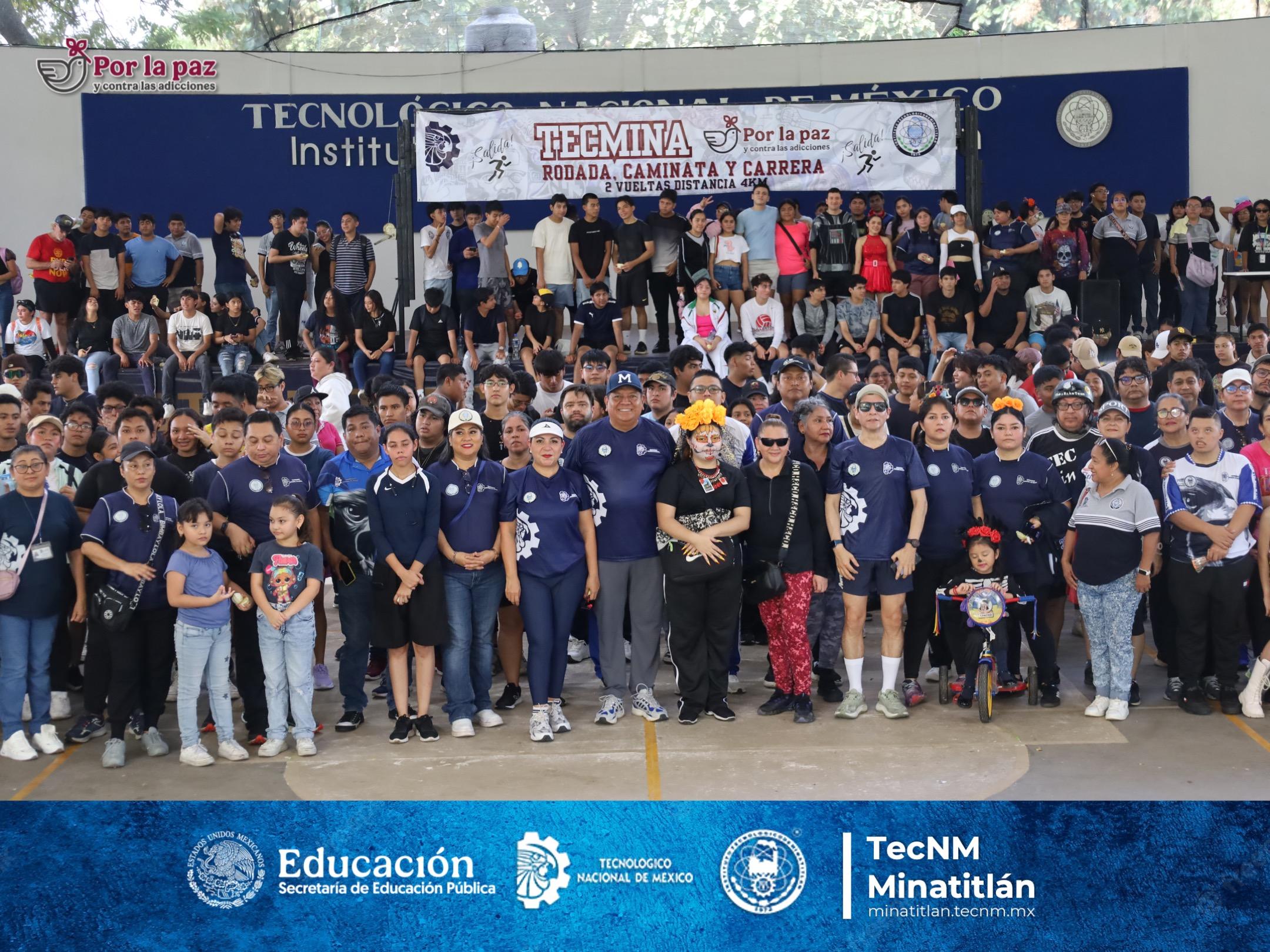 EL TECNOLÓGICO DE MINATITLÁN SE UNE A LA SEGUNDA CAMINATA, RODADA Y CARRERA POR LA PAZ Y CONTRA LAS ADICCIONES