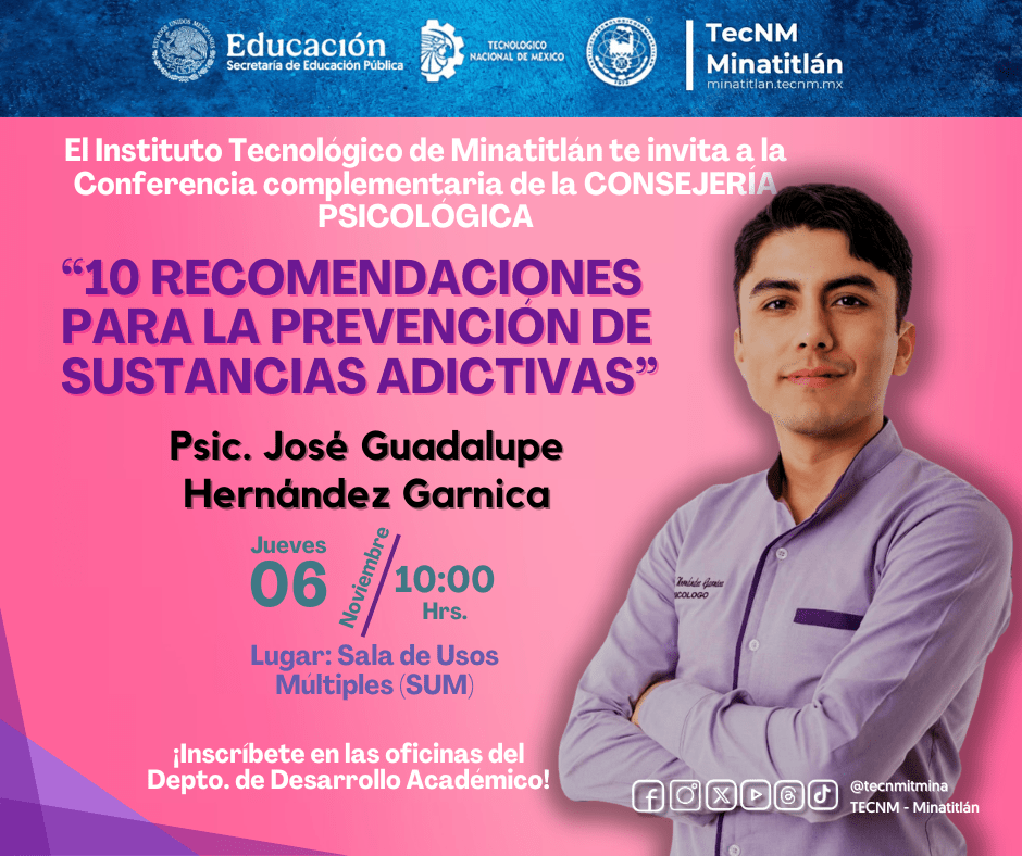 CONFERENCIAS COMPLEMENTARIAS DE LA CONSEJERÍA PSICOLÓGICA