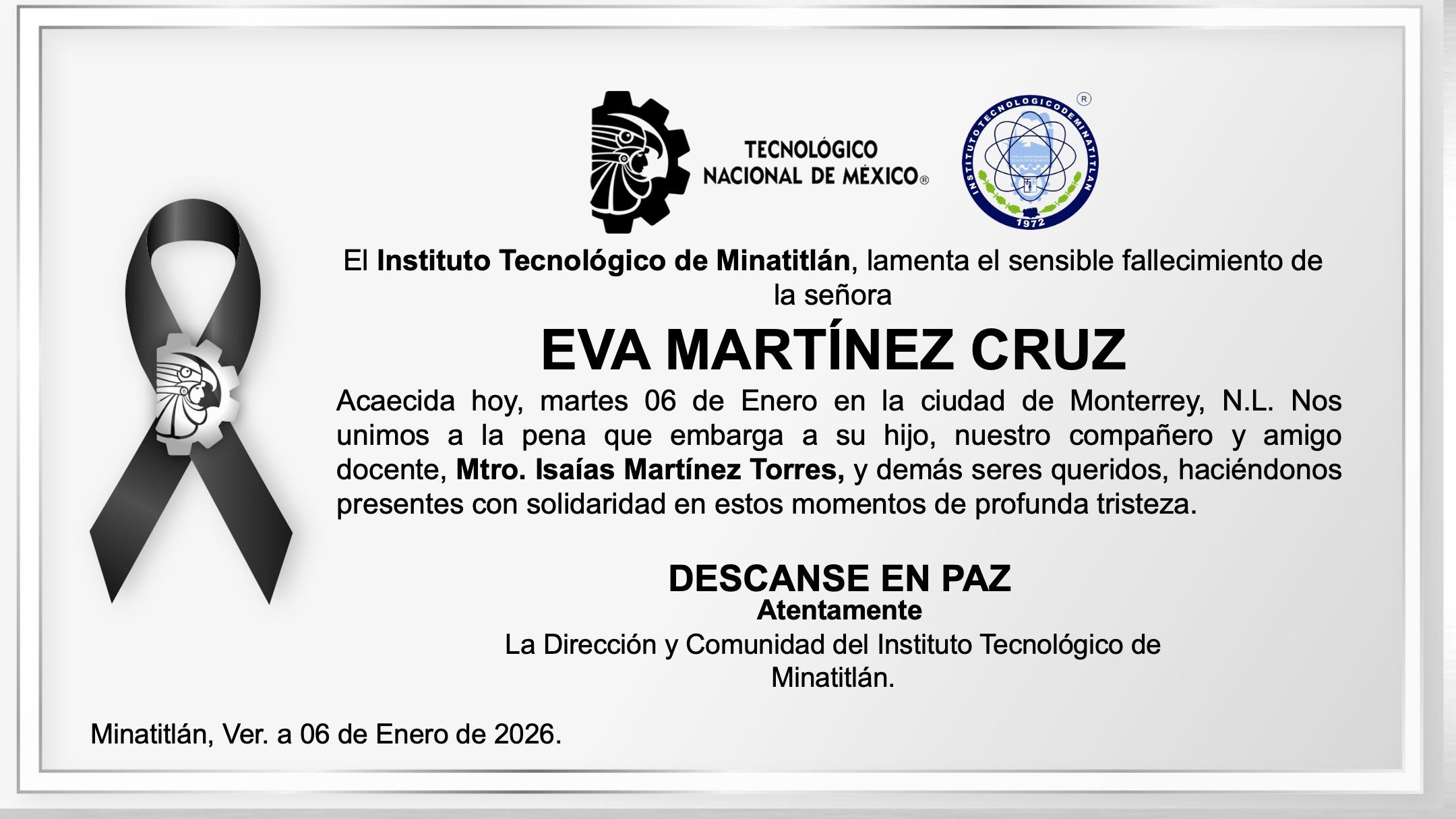 ESQUELA SRA. EVA MARTÍNEZ CRUZ