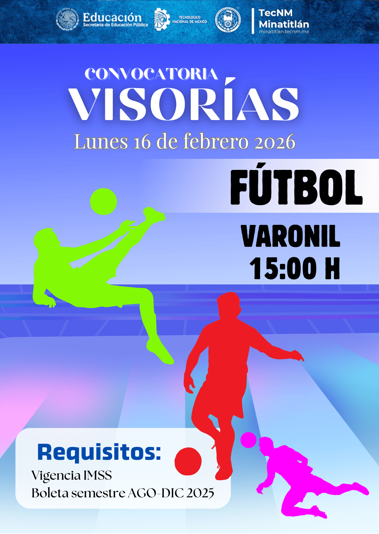 ¡VISORÍAS FÚTBOL TECMINA 2026!