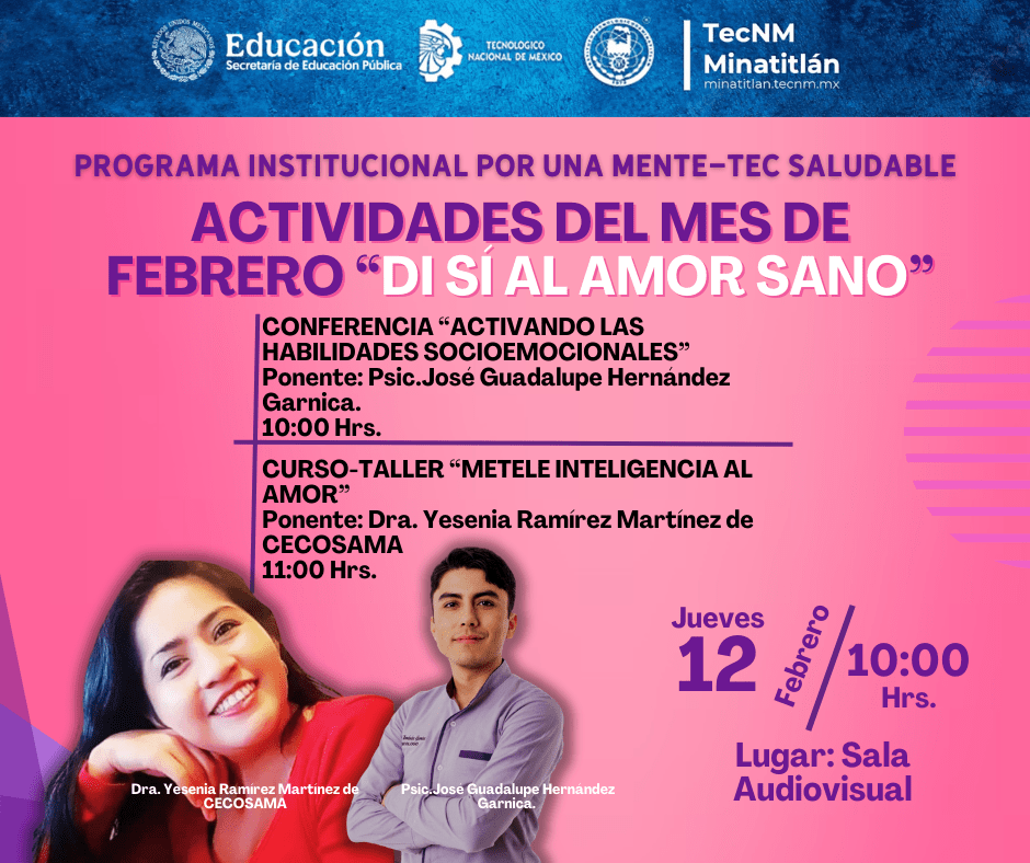 ACTIVIDADES DEL MES DE FEBRERO: “DI SÍ AL AMOR SANO”