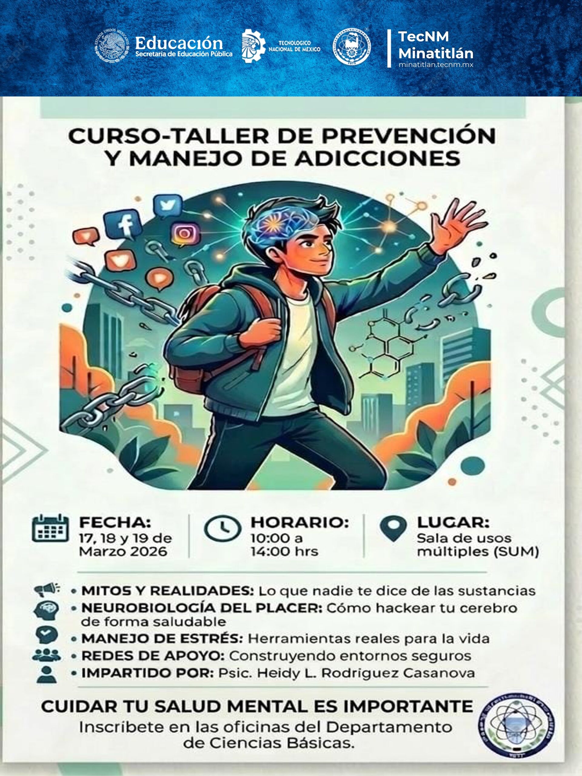 CURSO-TALLER DE PREVENCIÓN Y MANEJO DE ADICCIONES