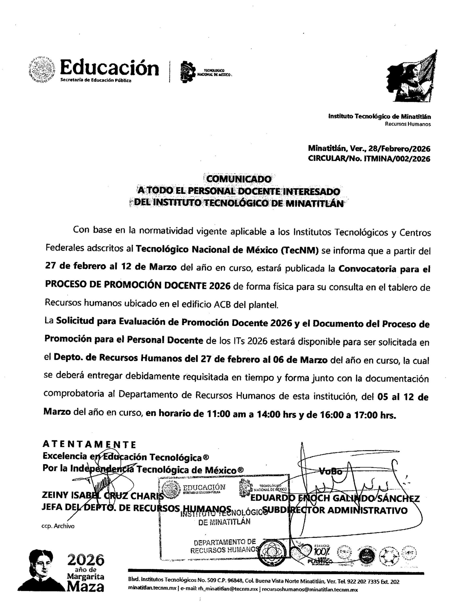 CONVOCATORIA PROCESO DE PROMOCIÓN DOCENTE 2026
