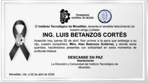ESQUELA ING. LUIS BETANZOS CORTÉS
