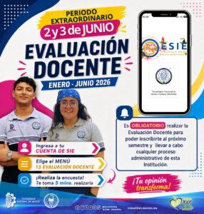 PERIODO EXTRAORDINARIO: EVALUACIÓN DOCENTE (ENERO JUNIO 2026)