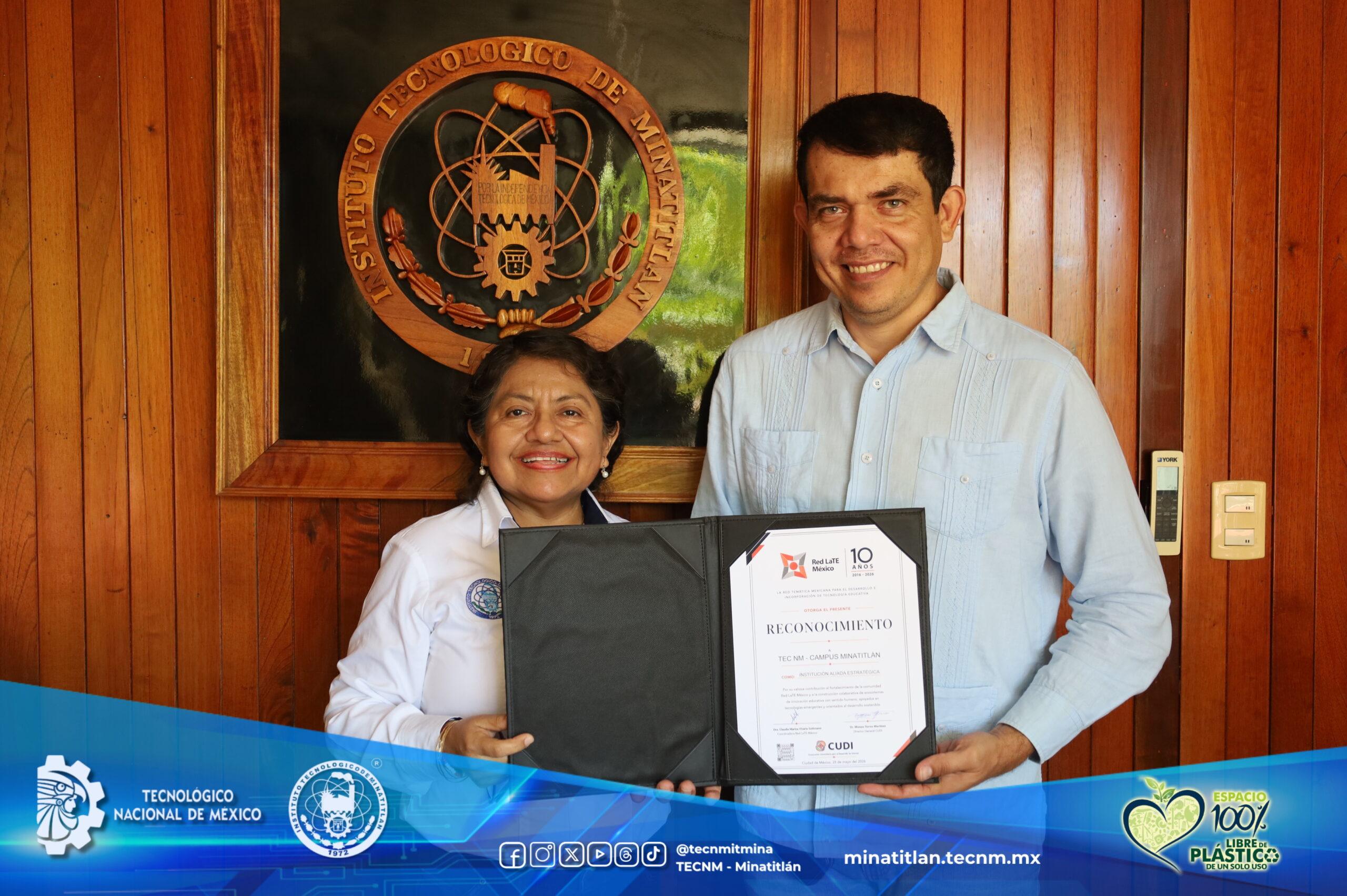 TECNOLÓGICO DE MINATITLÁN ES RECONOCIDO COMO ALIADO ESTRATÉGICO NACIONAL EN INNOVACIÓN EDUCATIVA