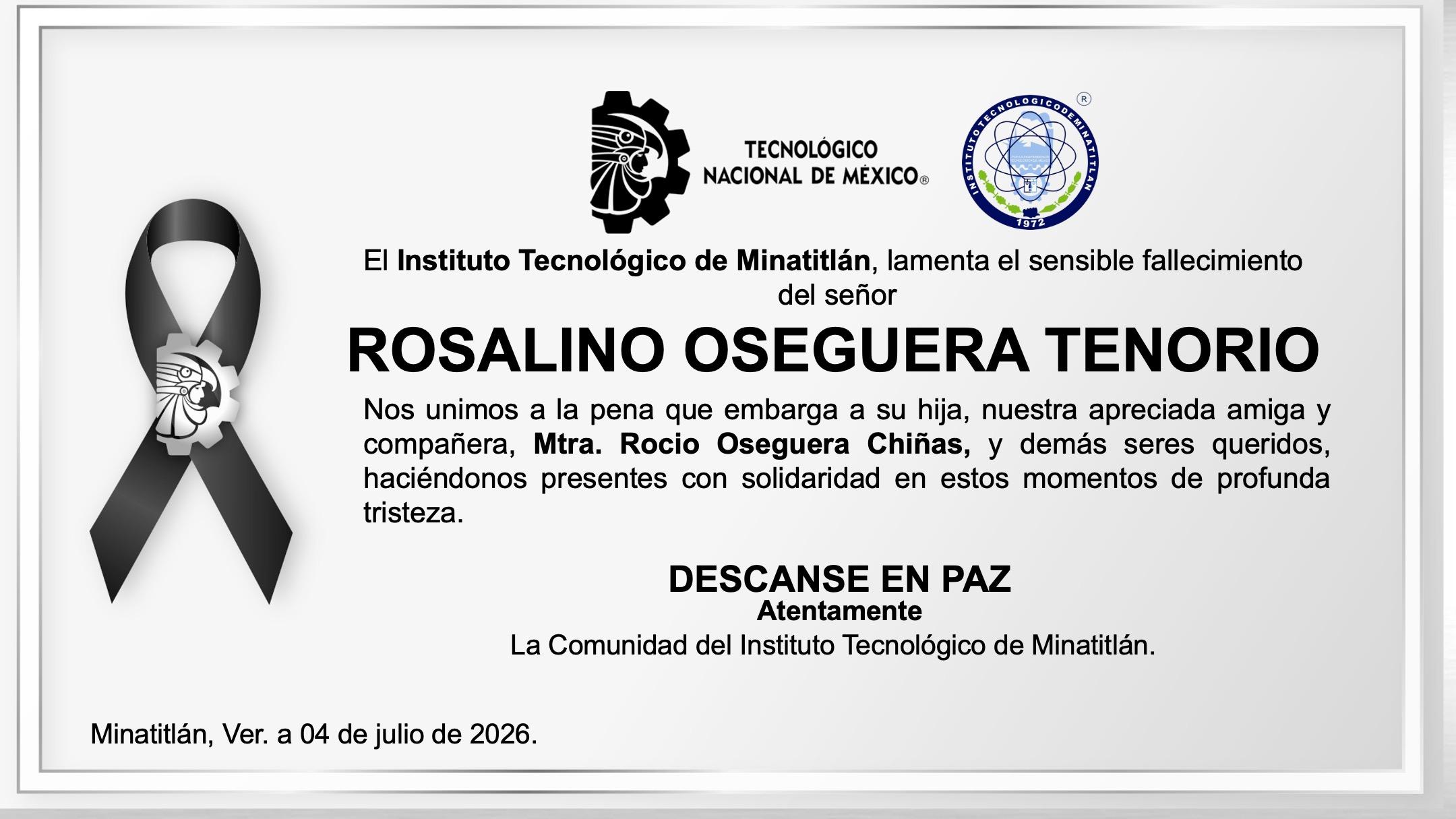 ESQUELA SR. ROSALINO OSEGUERA TENORIO