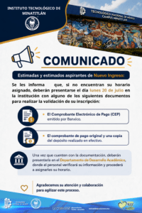 ¡ATENCIÓN ASPIRANTES DE NUEVO INGRESO!
