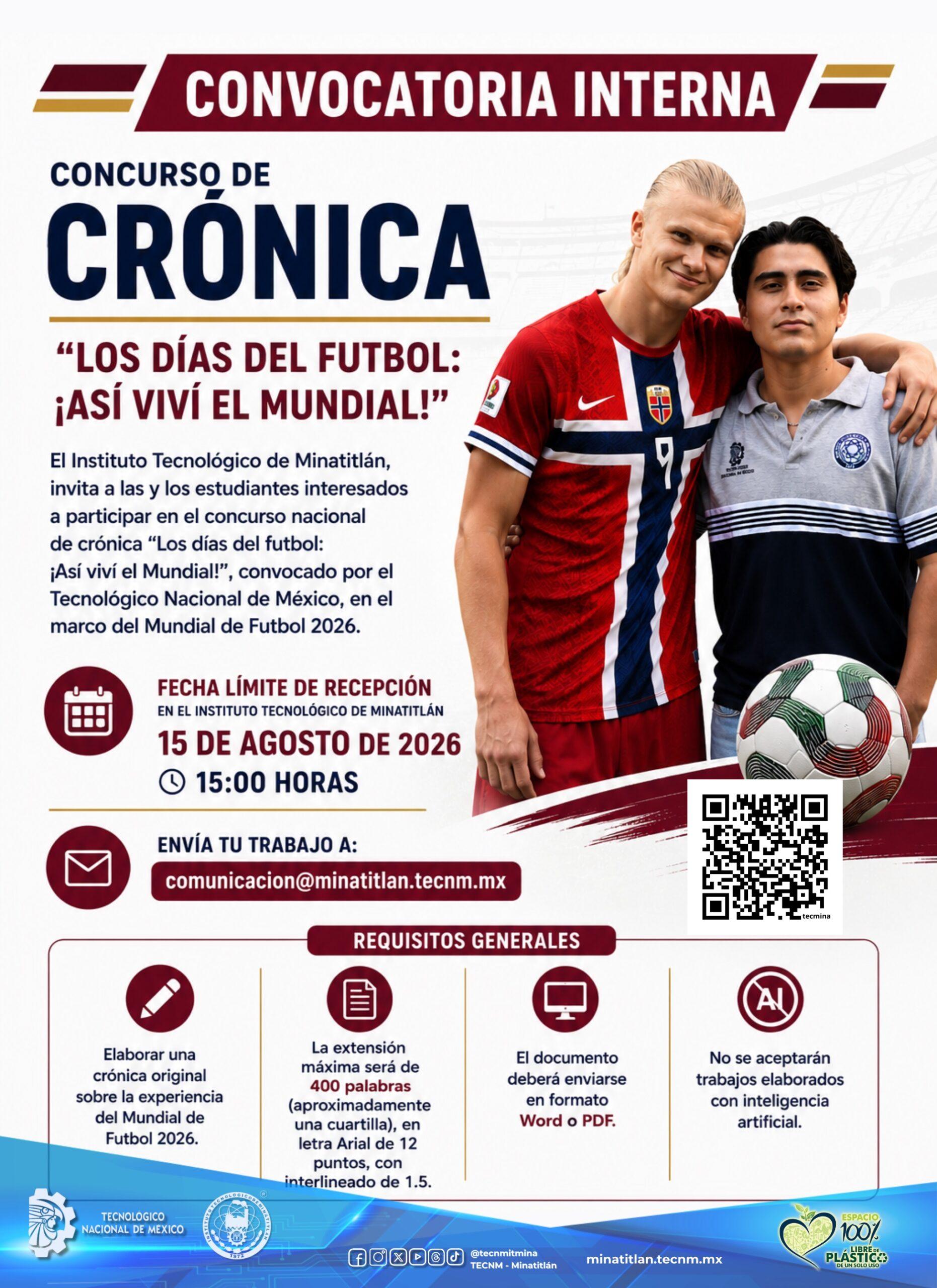 CONVOCATORIA INTERNA: CONCURSO DE CRÓNICA “LOS DÍAS DE FÚTBOL ¡ASÍ VIVÍ EL MUNDIAL”