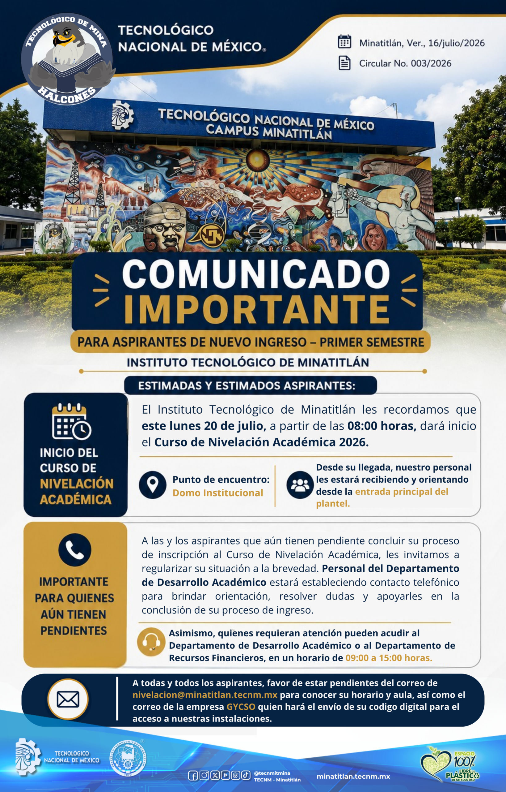 COMUNICADO IMPORTANTE: CURSO DE NIVELACIÓN ACADÉMICA 2026