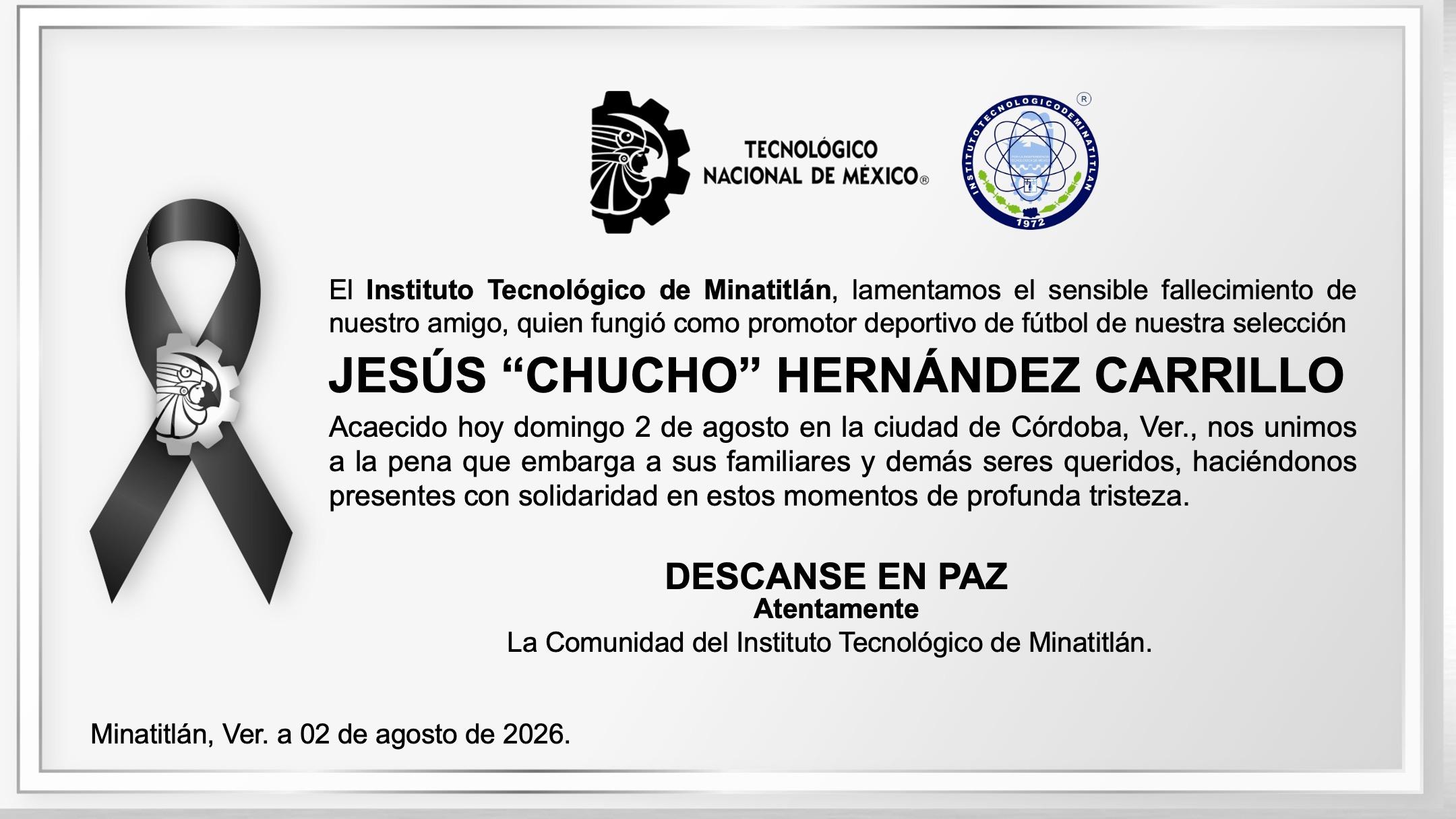 ESQUELA JESÚS “CHUCHO” HERNÁNDEZ CARRILLO