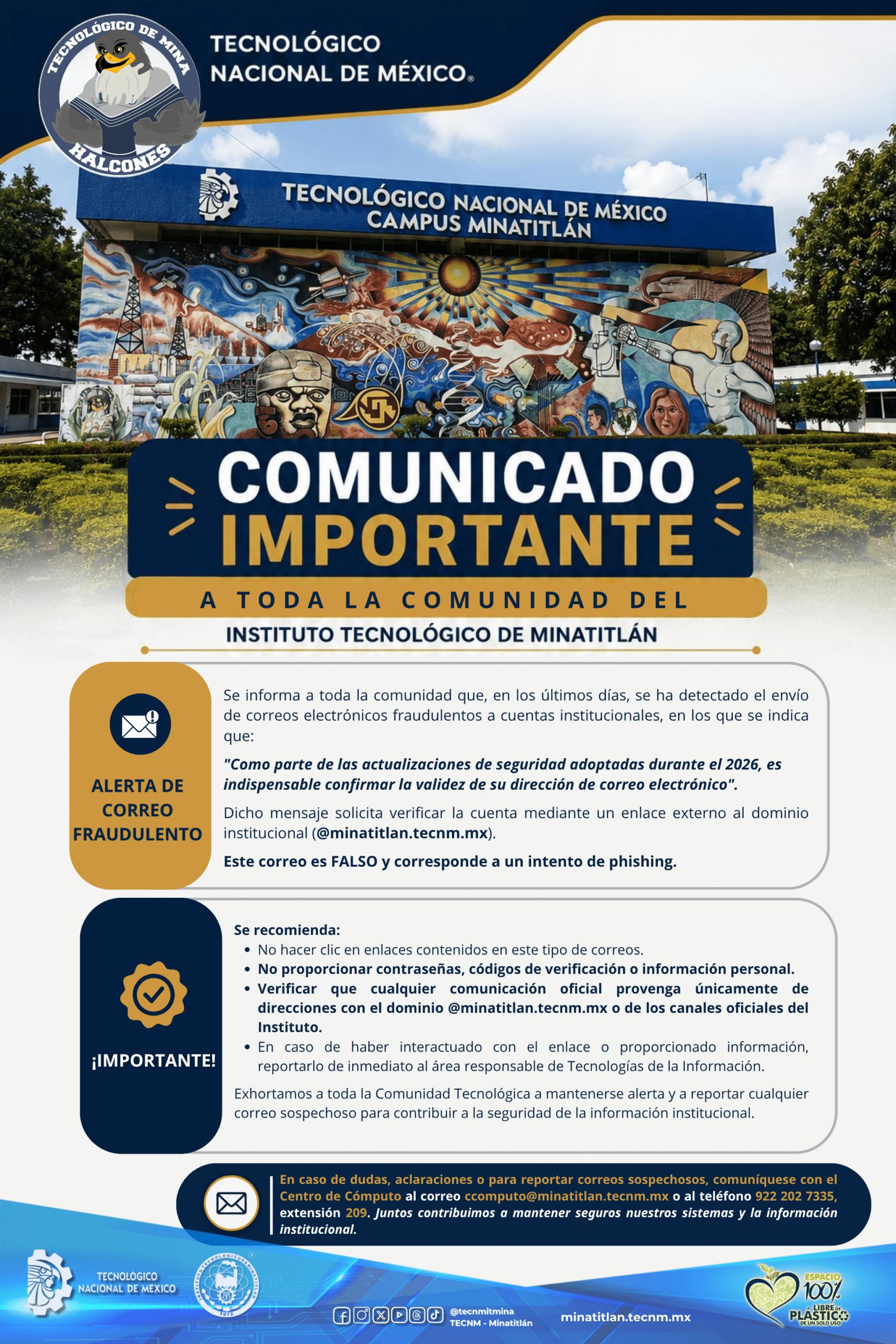 ALERTA DE SEGURIDAD – CORREO FRAUDULENTO (PHISHING)