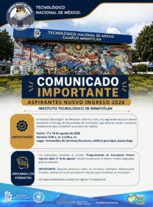 COMUNICADO PARA ASPIRANTES NUEVO INGRESO 2026