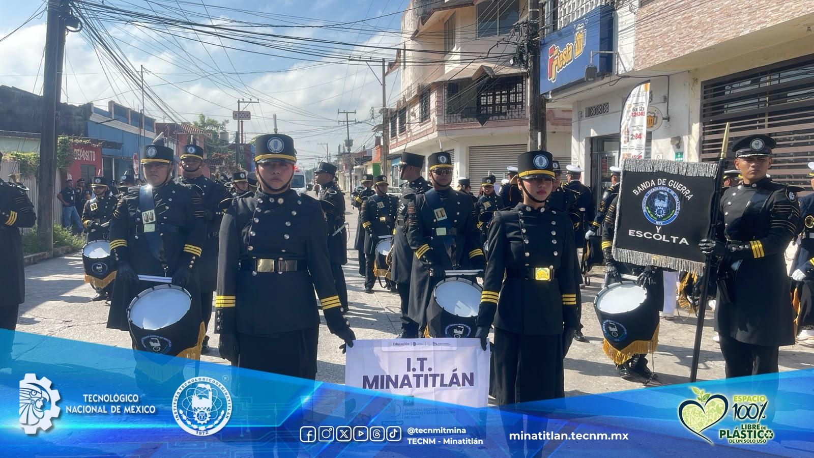 NUESTRA ESCOLTA Y BANDA DE GUERRA DEL INSTITUTO TECNOLÓGICO DE MINATITLÁN DESTACAN EN EL ENCUENTRO REGIONAL DEL TECNM