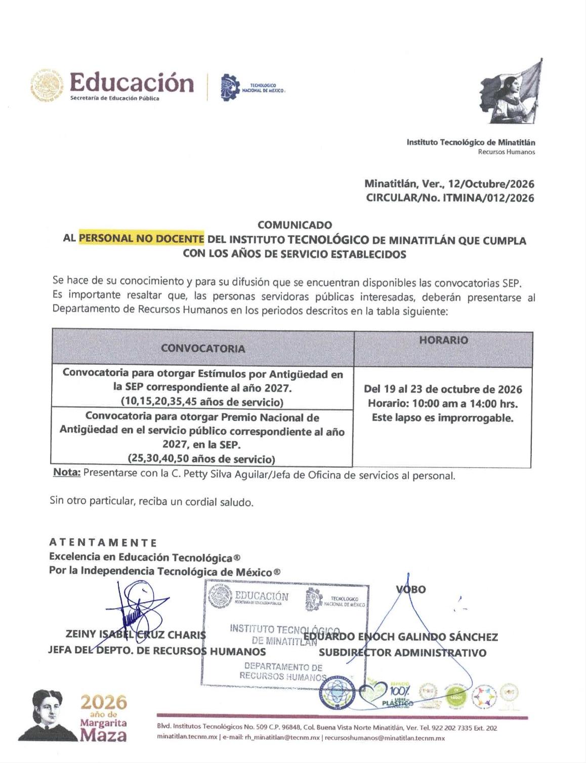 CONVOCATORIAS SEP